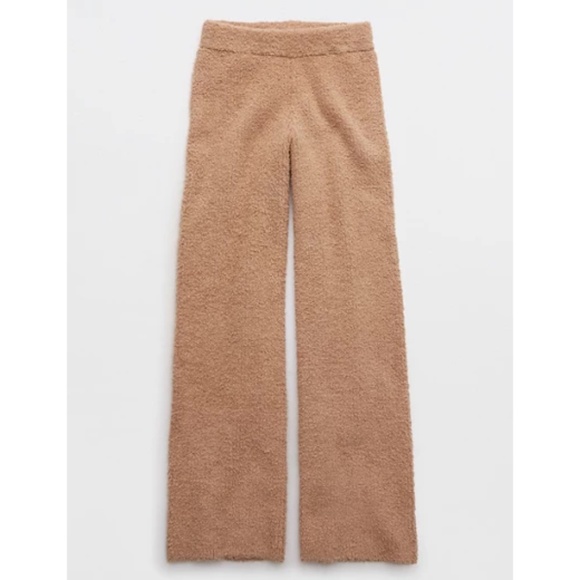 Aerie Marshmallow Pant in Brown bootcut sherpa sweatpant - Picture 2 of 2